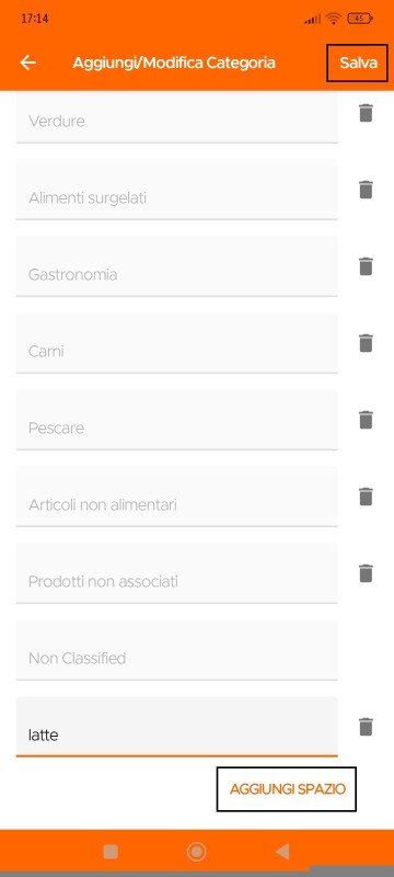 Add/Edit Category screen